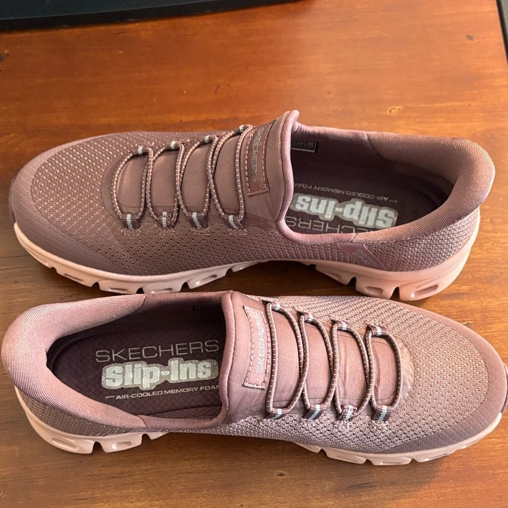 Skechers Slip-Ins Women's Mauve Knit Walking Shoes Pink 6.5